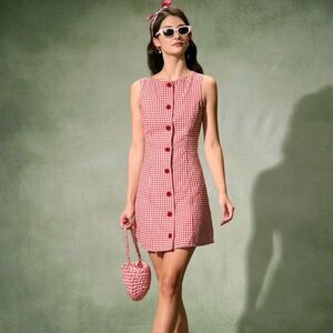 RIHOAS Gingham  Sleeveless Sheath Mini Dress